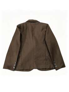 Young Boy Suit Set, Young Boy Piano Performance Outfit, Wedding Flower Boy Dress, 3-Piece Set: Suit Jacket + Pants + Tie - Brown - View 10