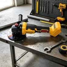 SuperPan 125mm Rechargeable Cordless Brushless Angle Grinder + Grinding Disc Set, 6.0Ah Large Capacity Battery, Metal Grinding & Polishing All-In-One Machine, Home / Auto Repair / Woodworking Multi-Function Grinder, Battery And Power Adapter Not Included (Bare Tool) - Yellow - View 6