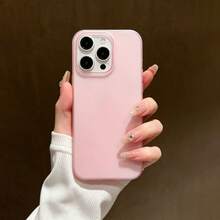 Compatible con iPhone 17/17 Pro/17 Pro Max/16/15/14/13/12/11 Series, 1 pieza Funda de teléfono TPU ultra fina con tacto mate de piel, cubierta protectora anti-caída de cobertura completa, funda de teléfono 17 Pro Max, funda de teléfono de moda anti-caída de cobertura completa - Rosa - Ver 1