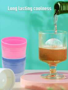 Stackable Ice Ball Mold Maker Slow-Melting Ice Freezer Maker,Big Ice Spheres For Whiskey,Cocktails,Juice,Beverages Bourbon Free Silicone.Home Essentials - Multicolor - View 3