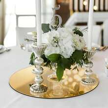 6/12pcs Golden Acrylic Round Mirrors For Centerpieces,Gold Glass Mirrors Candle Plate,Circle Mirror Trays,Circle Mirrors Candle Plates For Wall Wedding Party Table Centerpieces Wall Decor - Multicolor - View 10