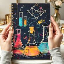 1pc A5 Spiral Notebook, Color Lab Cover Diary, Back To School Essential, Chemistry Learner Notepad, Lab Record Planner, Cool Scientific Subject School Stationery - Lab - View 1