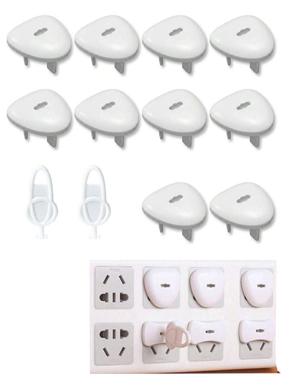 12件裝電源插座保護蓋 白色插頭保護蓋 安全蓋 防電擊屏蔽罩 保護蓋與家用電源中斷器 - 彩色 - 查看 1