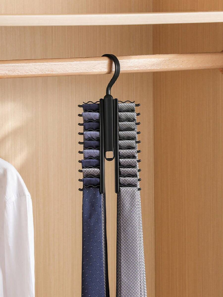 Bộ 3 giá treo lưu trữ cà vạt dung tích lớn 20 ngăn, kệ sắp xếp khăn quàng cổ tủ quần áo, dạng xoay đóng mở, kèm kẹp chống trượt, xoay 360 độ tiết kiệm không gian, giá treo lưu trữ đa năng cho cà vạt, khăn quàng và quần áo - Nhiều màu - Xem 1