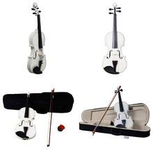 New 4/4 Acoustic Violin Case Bow Rosin White - As Pic - View 7