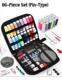 10pcs/106pcs Sewing Tool Kit (Random Color), Travel Sewing Set Includes 24 Colors Thread, Sewing Needles, Scissors, Buttons, Tape Measure, Seam Ripper, Etc., Suitable For Daily Small Repairs, Emergency Mending And DIY Crafts; Portable Travel Sewing Storage Box, Essential Sewing Accessories. - Multicolor - View 12