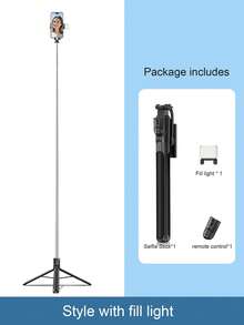 1.8m 無線藍牙自拍棒三腳架，附可調式 LED 補光燈、多功能遙控器、360° 可旋轉手機支架，專業可伸縮手持支架，適用 Vlog 影片拍攝、派對攝影、室內直播，便攜通用智慧型手機支架 - 彩色 - 查看 15