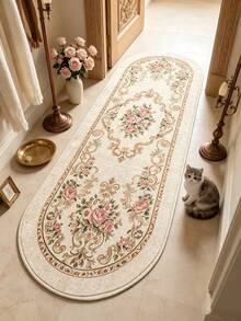 1 pieza Alfombra de pasillo vintage europea, alfombra de área, tapete, decoración del hogar, decoración de la habitación, alfombra lavable, regalo de vuelta a la escuela - Multicolor - Ver 2