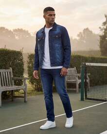 Men's Denim Classic Jean Suit Outfit - Blue - View 7