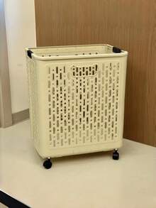 Foldable Laundry Basket With Wheels - Solid Color Design, Multi-Functional Portable Laundry Basket, Suitable For Bathroom And Balcony Storage, Laundry Bag, Laundry Room Accessories, Clothes Storage Cart - Multicolor - View 9