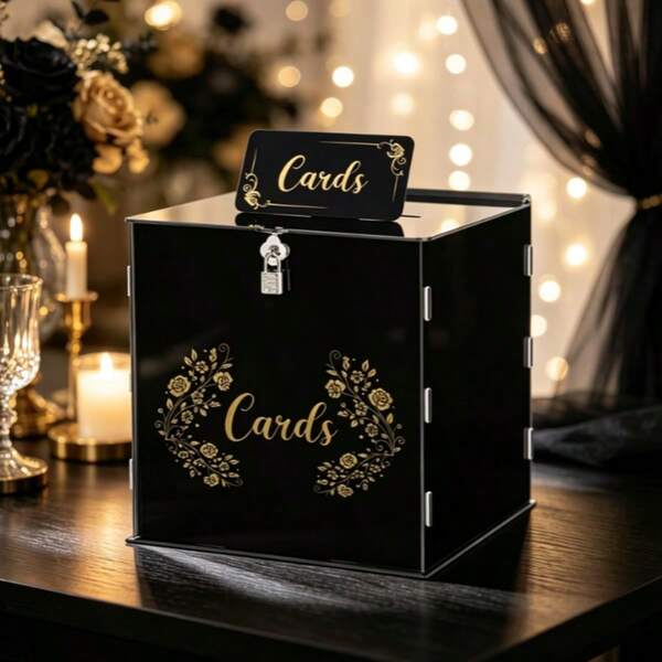 1 Peça Caixa de Cartão de Casamento, Envelope Elegante, Caixa de Armazenamento de Cartão de Presente & Presente em Dinheiro, Adequada para Formatura, Celebração e Festa de Aniversário