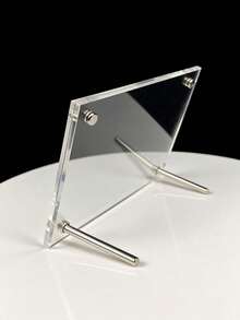 1pc Elegant Silver Metal Floating Glass Photo Frame, 4x6/5x7/6x8 Inch Transparent Double-Sided Picture Frame With Stand, Minimalist Curved Transparent Desktop Display Frame, Suitable For Portrait Art, Wedding Photos, Modern Home Office Desk Decor, Ideal Holiday Gift And Wall Photo Frame Accessory - A - View 16