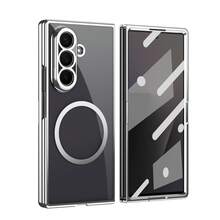 VIETAO 電鍍透明磁吸無線充電手機殼，適用於 Galaxy Z Fold 8 Ultra 7 6 5 4，時尚薄款手機保護殼，兼容 Duo，附鋼化玻璃螢幕保護貼 - 銀色 - 查看 12