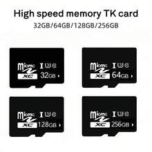 1 buah Kartu Micro SD Kecepatan Tinggi 32G, 64G, 128G, 256G, Kartu Penyimpanan Tahan Air Kelas U3 10, Kartu TF Cocok Untuk Tablet, Kamera Aksi, Kamera Pengawasan, dan Perangkat Lainnya. - hitam - View 1