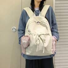 森系戶外拼色輕量防水旅行登山背包 中性休閒運動機能背包 - 米色 - 查看 3