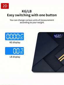 Digital Bathroom Scale - Heavy Duty Body Weight Scale, Max Capacity 396 Lbs/180 Kg, KG/LB Display, With Screen, Bathroom Scale, Suitable For - A - View 6