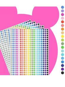 10 Pcs. Colorful Mini Round Graffiti Stickers, Hand-Writable, Colorful Dot Labels, Classification Identification Stickers, Self-Adhesive Round Sealing Stickers, Blank Color Mark Stickers - Colored Dot Labels - View 5