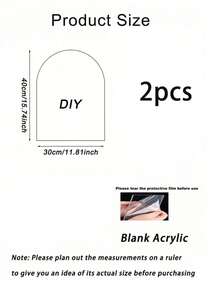1pc/2pcs/Set 30*40cm/40*55cm Clear Blank Acrylic, Two Sizes And Shapes (Half Circle And Rectangle). Wedding Signage, Wall Decor, Graduation, National Day Event, Birthday. Modern Wedding Poster, Acrylic Welcome Sign, Wedding Photo Board - Multicolor - View 17