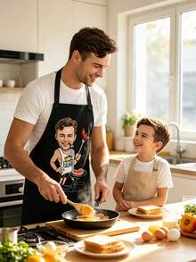 1pc Personalized BBQ Apron, Customized Apron, Cooking Apron, Suitable For Christmas, Perfect For Graduation And Housewarming, Home Kitchen Accessory, Personalized Gift - Multicolor - View 3