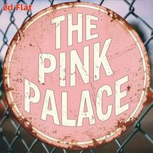 1件 2D平面圓形標誌牌，復古牌匾附「The Pink Pala」設計，適用於酒吧裝飾、咖啡廳裝飾、餐廳裝飾或禮品（孔位隨機） - A - 查看 4