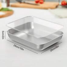 5pcs Large Stainless Steel Square Food Storage Containers With Transparent Lids, Leak-Proof, Stackable, Durable, Perfect For Camping, Outdoor Adventures And Home Use, Ideal For Storing Meat And Fruit - Multicolor - View 3