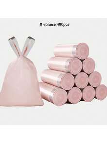 400/200/100/50pcs Pink Drawstring Trash Bags - Rose Scented Thick Leak-Proof Garbage Bags, 4-5 Gallon Small Capacity, Durable And Sturdy, Suitable For Bathroom, Kitchen And Daily Home Use - Multicolor - View 12