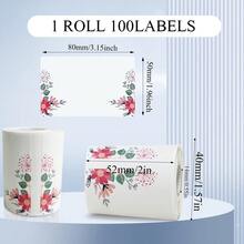 One Roll Of 100 Sheets Of Color Pattern Thermal Paper, With Dimensions Of 50x80mm (1.97x3.15in), Is Suitable For M110, M221, M220, M120, M200 And Marklife P50 Label Printers. It Is Very Suitable For Printing Addresses, Mailing Information, - View 8