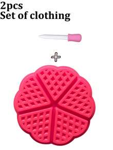 5-Cavity Heart-Shaped Waffle Silicone Baking Mold With Dropper, Multi-Cavity DIY Tool For Chocolate, Candy, Cake, Dessert And Creative Baking - Multicolor - View 13
