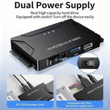 USB 3.0 To IDE/SATA Adapter, External Hard Drive Reader, Universal 2.5"/3.5" HDD/SSD Converter, 12V/2A Power Adapter - View 1
