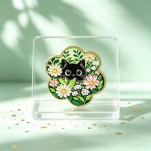 Cute Black Cat Floral Lapel Enamel Pins And Brooches Badge Pins For Backpacks Bags Backpack Cool Decoration Friend For Gifts - Multicolor - View 6