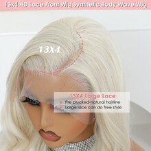 Blonde Lace Front Wig, Synthetic 13x4 Lace Front Wig Body Wave, Blonde Lace Frontal Wig For Women Glueless Daily Use 26 Inch - Multicolor - View 6