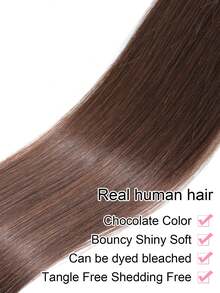 Hair Bundles #4 Chocolate Brown Straight Brazilian Straight Human Hair Bundles Unprocessed Virgin Hair Bundles Human Hair Extensions - S4 - View 4