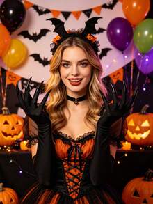 1Pair D EXCEED Halloween Cosplay Costume Accessory Claw Gloves For Unisex Witch Demon Cosplay Performance Masquerade Bachelorette Halloween Photo Shot - Multicolor - View 3
