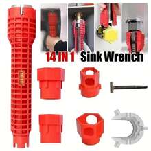 14-In-1 Multi-Function Sink Wrench Universal Bathroom Installation Tool Multi-Purpose Water Pipe Faucet Disassembly Wrench Home Water And Electricity Repair Manual Tool Bathroom Water Pipe Installation Tool Suitable For Bathroom And Kitchen Maintenance Bathroom Sink Faucet Industrial Manual Tool Sink Maintenance Plumbing Tool Easy To Use Tool - 14-in-1 - View 7