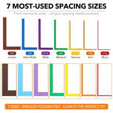 7pcs Set With Storage Box, Paper Positioning Alignment Guide, Card Cutting, Manual Precision Layering Spacers, Color Identification With Size Labels, 1/16 To 1/2 Inch Precision Cutting Tools - A - View 4