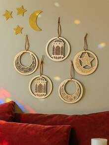 5pcs/Set Arabic Themed Hanging Pendant, Home Decoration Pendant, Holiday Party Background Decoration, Suitable For Porch, Bedroom, Wall, Holiday Party Decoration, Gift - Style F - View 7