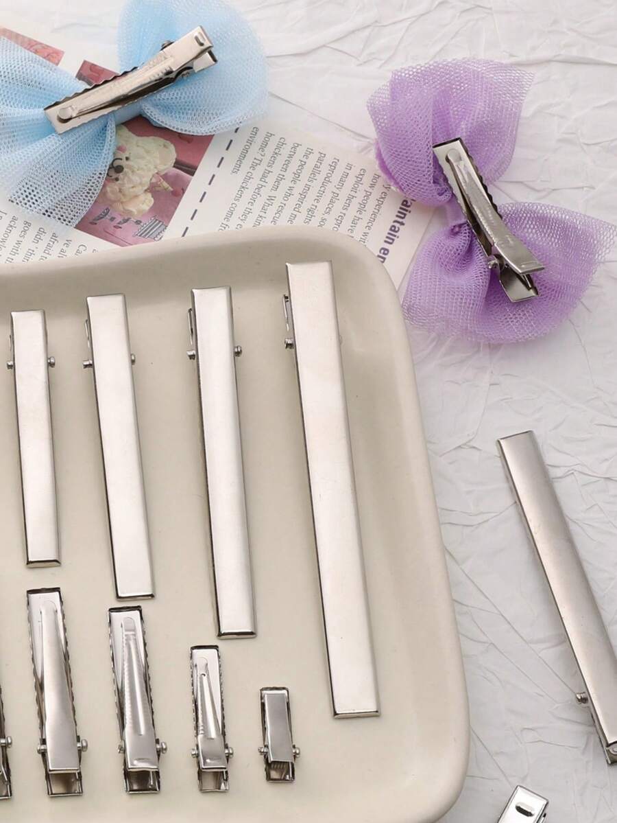Approx. 50pcs Blank Square Crocodile Hair Clips
