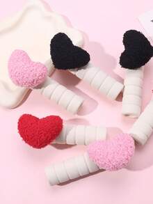 1pc Heart-Shaped Door Handle Cover, Anti-Static, Anti-Collision, Anti-Bump Door Handle Protector EVA Foam Material Pink Red Heart Door Handle Cover, Suitable For Kitchen, Bathroom, Room, Bedroom, Entrance Door Handle - View 1