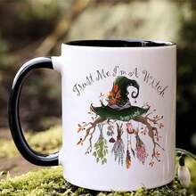 1pc, 110z Witch Ceramic Coffee Mug - Trust Me.'A Witch; Magic Is Loading. Design With Witch Hat &Fall Decor-Men & Women, Halloween Or EverydayUse, Halloween Coffee Cups - Multicolor - View 8