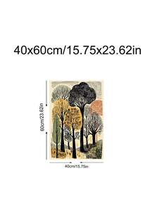 1件裝植物書堆牆面藝術，民俗花卉圖書館印花，北歐樹木印花，北歐林諾刻風景牆面藝術，臥室裝飾，客廳裝飾，宿舍裝飾，牆面藝術，牆面裝飾，家居裝飾，房間裝飾，帆布牆面藝術，海報，可選相框 - 1PCS - 查看 23