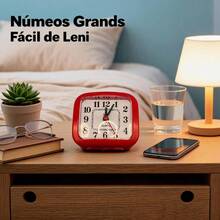 Unisex Practical Style For Bedroom And Office Desk Clock - Red - View 3