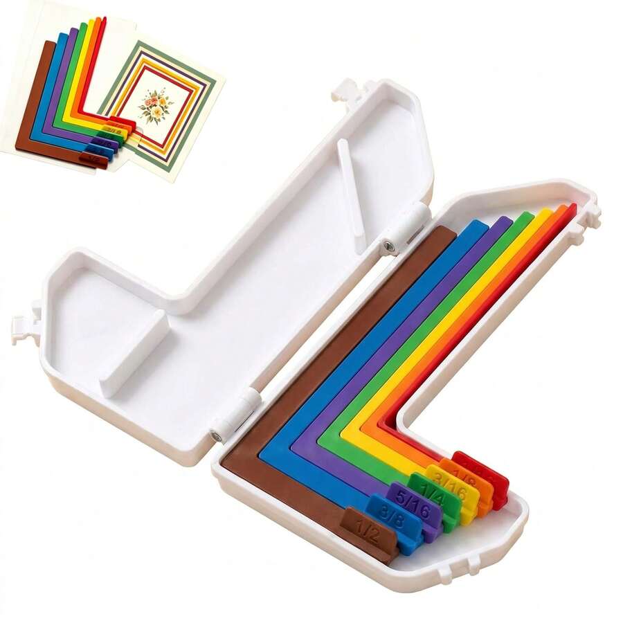 7PCS Card Making Alignment Guide Set, Paper Craft Layering & Matting Spacers 1/16-1/2 Inch With Case, Precision Scrapbooking Tools For DIY Cards & Paper Crafts - Multicolor - View 1