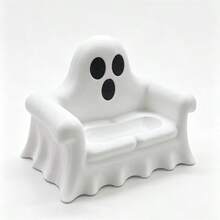 1 Peça Bandeja de Armazenamento em Formato de Sofá de Fantasma de Halloween, Design Criativo e Fofo de Rosto de Fantasma, Textura Branca Fosca, Pode Armazenar Anéis, Brincos, Elásticos de Cabelo e Outros Pequenos Acessórios, Decoração de Mesa com Atmosfera de Halloween, Decoração Macia Criativa para Penteadeira e Escrivaninha - Multicolorido - Visão 3