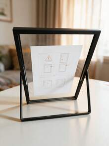 1pc Elegant Silver Metal Floating Glass Photo Frame, 4x6/5x7/6x8 Inch Transparent Double-Sided Picture Frame With Stand, Minimalist Curved Transparent Desktop Display Frame, Suitable For Portrait Art, Wedding Photos, Modern Home Office Desk Decor, Ideal Holiday Gift And Wall Photo Frame Accessory - A - View 7