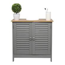 Modern Double Shutter Door MDF Spray Paint Bathroom Sink Cabinet Gray - As Pic - View 6