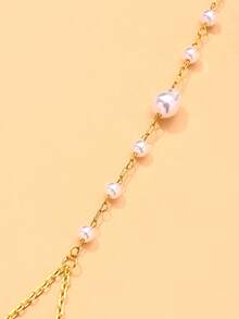 1pc Gold Sexy Fashion X-Shaped Body Chain, Sparkling Chest Necklace, Summer Beach Vacation Accessory, Gift For Friends - Gold - View 4