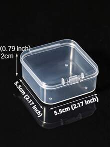 30pcs Multi-Purpose Transparent Plastic Storage Boxes, Mini Transparent Storage Boxes, Including 1 Large Storage Box With Hinged Lid, Rectangular Transparent Craft Storage Boxes, Suitable For Organizing Earrings, Rings, Jewelry, Crafts And Small Items, Stackable Storage Boxes - Clear - View 8