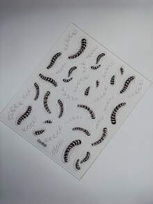 1pc 5D Horror Insect Nail Stickers, Mini Centipede Insect Silver Chain Pattern Nail Decals, Suitable For Fingertips, Minimalist Summer Nails, Perfect For Halloween Horror Party, Gothic Style Outfit And Holiday Nails - 彩色 - 查看 9