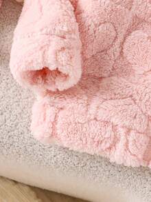 Young Girls Autumn/Winter Fashion Sweet Plush Jacket, Pink Hooded Long Sleeve Zipper Coat, Warm And Comfortable French Style Versatile Wear - Pink - View 7
