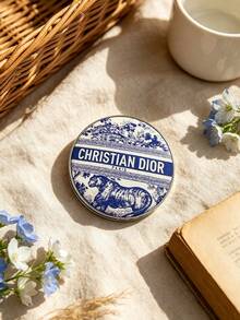 Toile De Jouy Tiger Print Compact Mirror Double Sided Magnifying & Normal Mirror Portable Round Pocket Makeup Mirror 2 Colors Available DIOR-GIFT-158 DIOR-GIFT-159 - Navy Blue - View 3